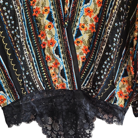 Intimately Free People For You Boho Bodysuit Large Billowy Sleeves Surplice Neck - Picture 6 of 10